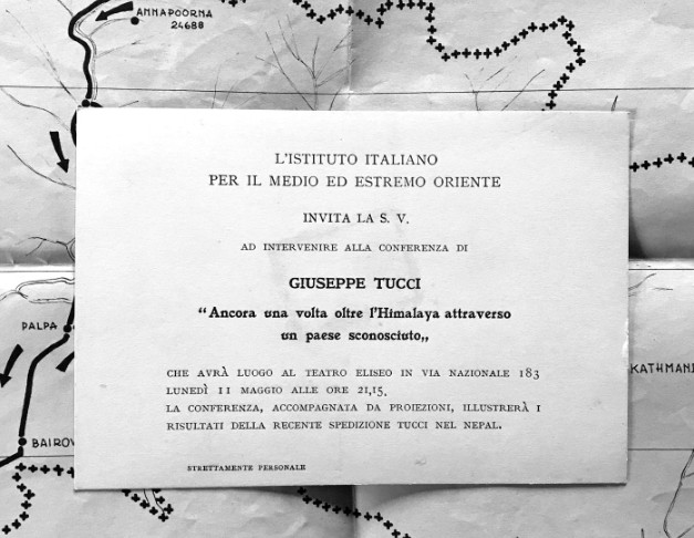 invito conferenza di giuseppe tucci nepal 1953