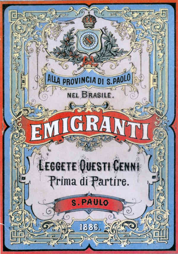 Manifesto  brasiliano del 1886 per gli emigranti italiani