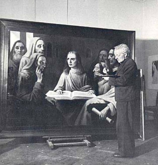 Van Meegeren dipinge 'Cristo fra i dottori'