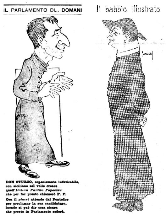 Caricature di don Luigi Sturzo e di don Romolo Murri