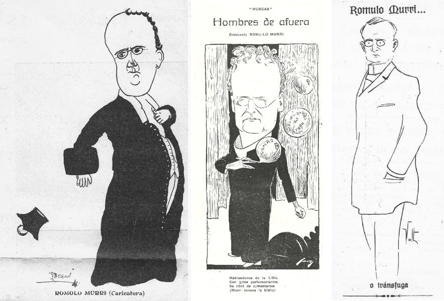 Caricature su Romolo Murri tratte da riviste e giornali sudamercani del 1912